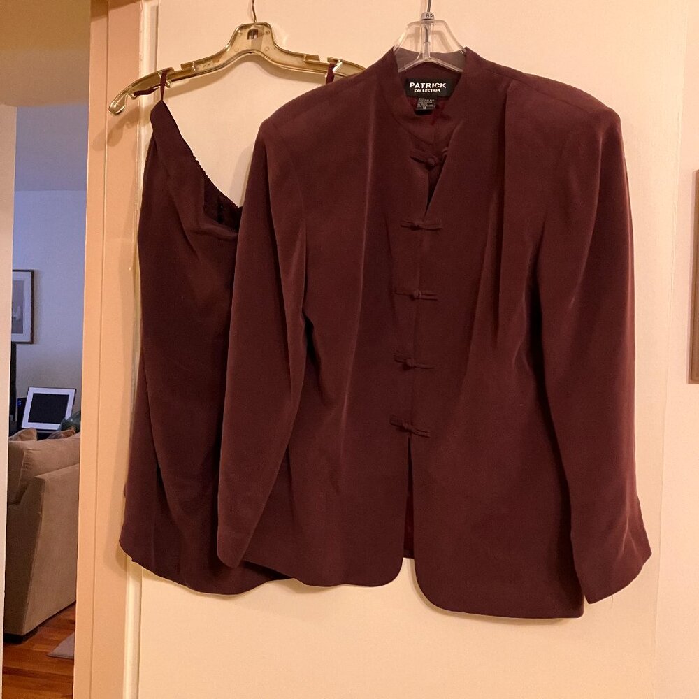 Burgundy suit and camisole